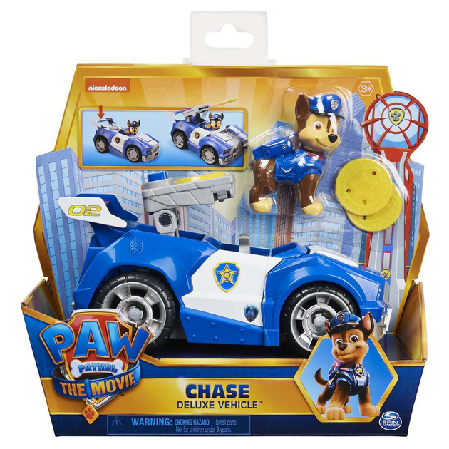 Samochód policyjny Spin Master Paw Patrol The Movie Chase Deluxe z figurką (778988362150) - obraz 1