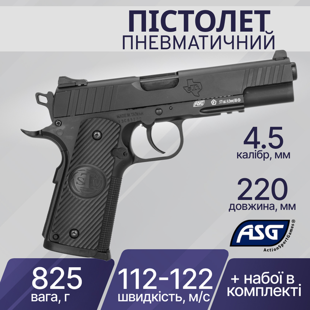 Пистолет пневматический ASG STI Duty One Blowback 4,5 мм BB 16732 - изображение 1