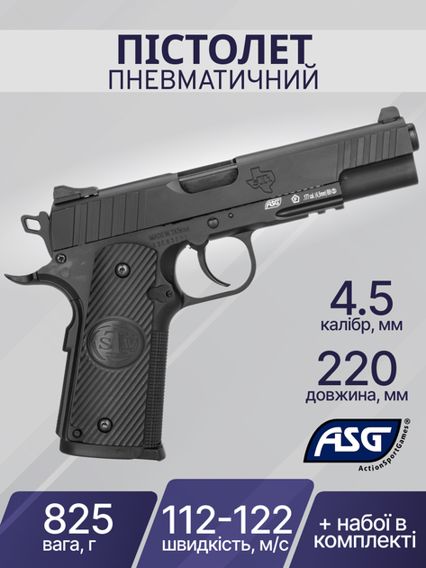 Пистолет пневматический ASG STI Duty One Blowback 4,5 мм BB 16732 - изображение 2