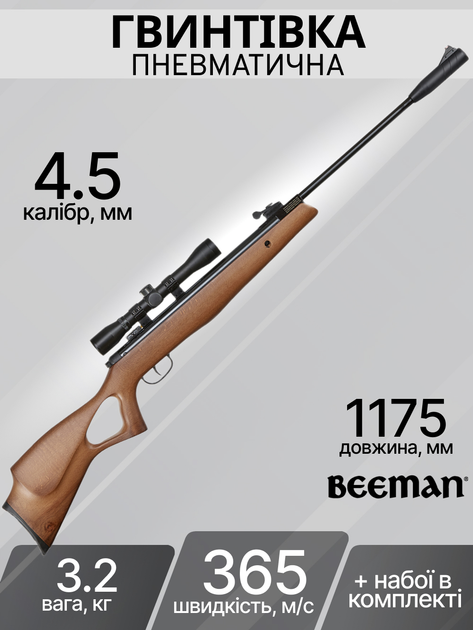 Винтовка пневматическая Beeman Hound GR 4,5 мм ОП 4x32 1210GR-1 - изображение 2