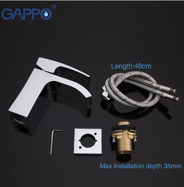 Смеситель для умывальника GAPPO G1007-1, хром - изображение 5