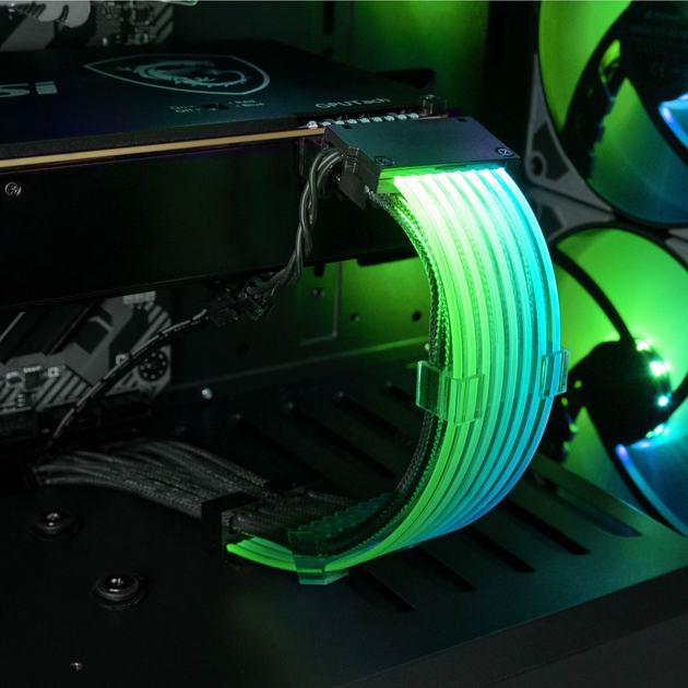 Кабель для ПК Sharkoon SHARK XTend 16 RGB 2x 6+2 pin PCIe to 2x 6+2 pin PCIe (4044951037476) - зображення 3