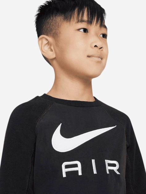 Dres chłopięcy (bluza bez kaptura + spodnie) ocieplany NIke N NSW Air Crew Set 86J792-023 122-128 cm Czarny (825663768193) - obraz 3