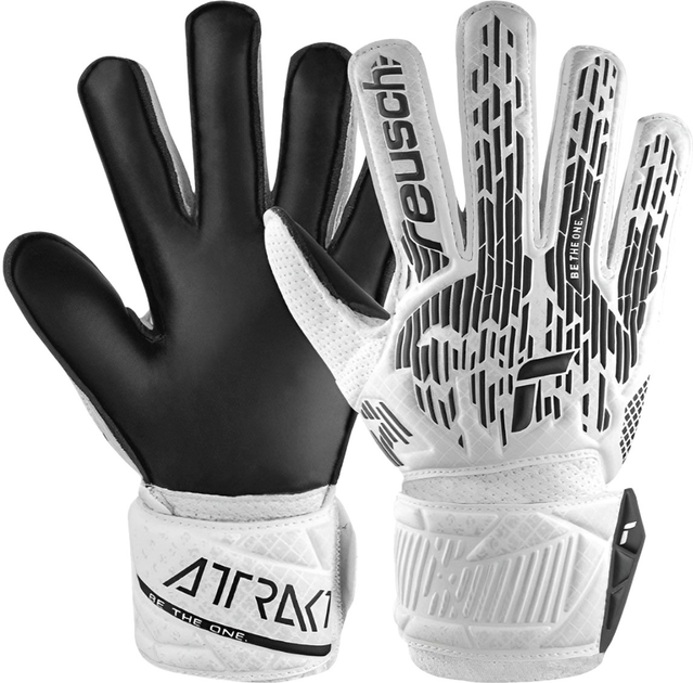 Рукавички футбольні воротарські Reusch Attrak Solid 5470016 1101 розмір 10 Біло-чорні (4060485489369) - зображення 1