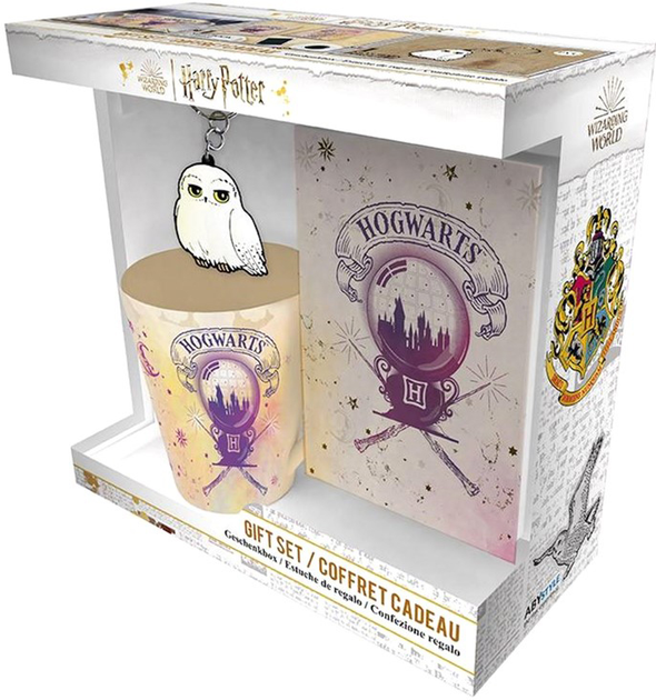 Zestaw prezentowy ABYstyle Harry Potter kubek 250 ml + brelok + notatnik Hogwarts A6 (3665361079873) - obraz 1