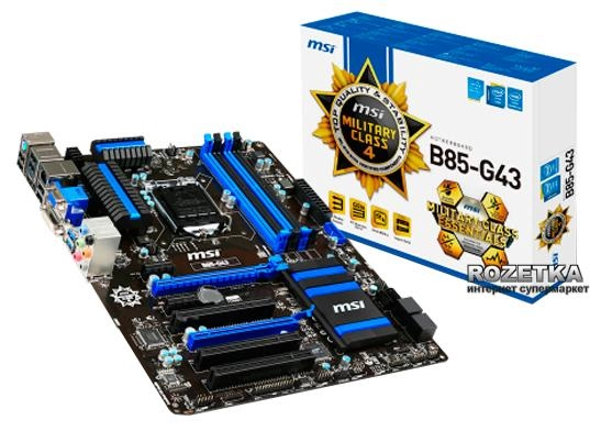 Материнская плата MSI B85-G43 (s1150, Intel B85, PCI-Ex16) - изображение 1