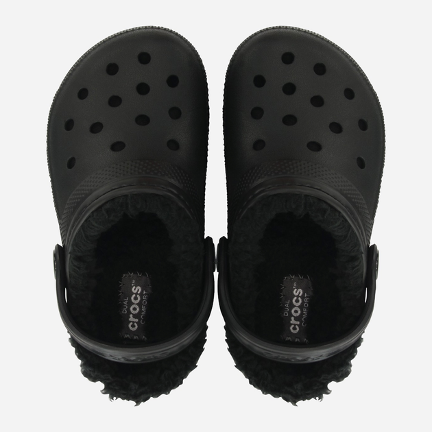 Дитячі крокси-сабо для хлопчика утеплені Crocs Classic Lined Clog Kids 207010-060 32-33 Чорні (191448702233) - зображення 4