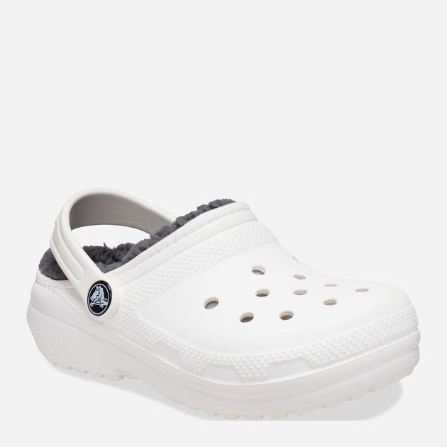 Chodaki chłopięce ocieplane Crocs Classic Lined Clog Kids 207010-10M 28-29 Białe (191448702295) - obraz 2