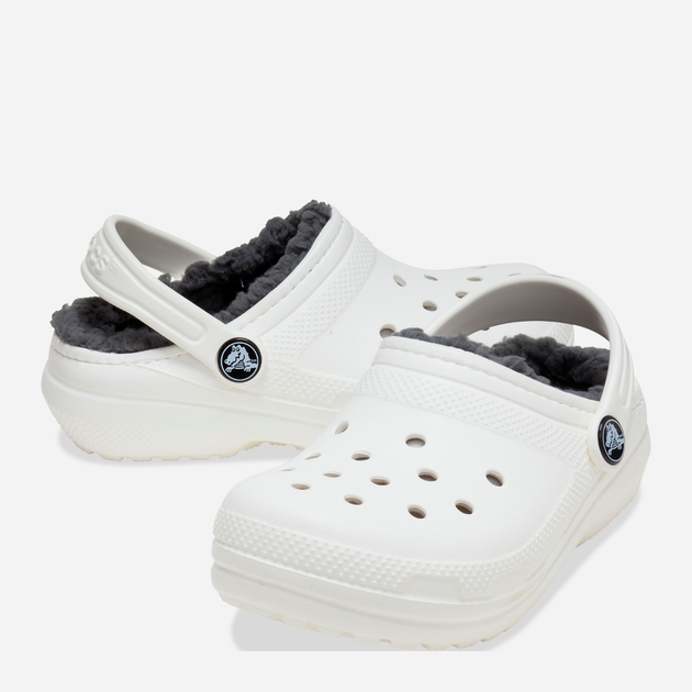 Підліткові крокси-сабо для хлопчика утеплені Crocs Classic Lined Clog Kids 207010-10M 37-38 Білі (191448702363) - зображення 3