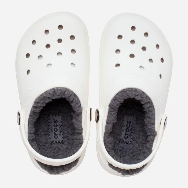 Підліткові крокси-сабо для хлопчика утеплені Crocs Classic Lined Clog Kids 207010-10M 37-38 Білі (191448702363) - зображення 4