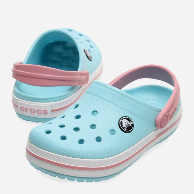 Дитячі крокси-сабо для дівчинки Crocs Crocband Kids Clog 207006-4S3 28-29 Блакитні (191448739758) - зображення 3