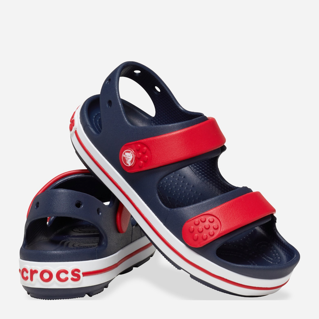 Sandały chłopięce Crocs Crocband Cruiser Sandal T Kids 209424-4OT 27-28 Granatowe z czerwonym (196265604005) - obraz 3