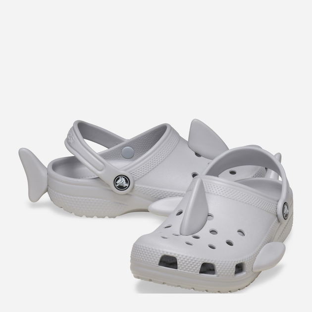 Дитячі крокси-сабо для хлопчика Crocs Classic Iam Shark Clog K 210014-1FT 24-25 Сірі (196265679300) - зображення 3
