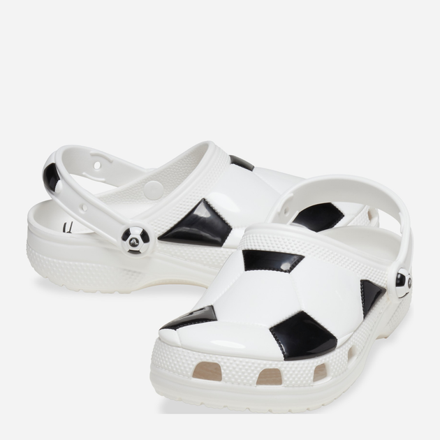 Дитячі крокси-сабо для хлопчика Crocs Classic Soccer Ball clog Kids T 210023-103 27-28 Білі (196265758814) - зображення 3