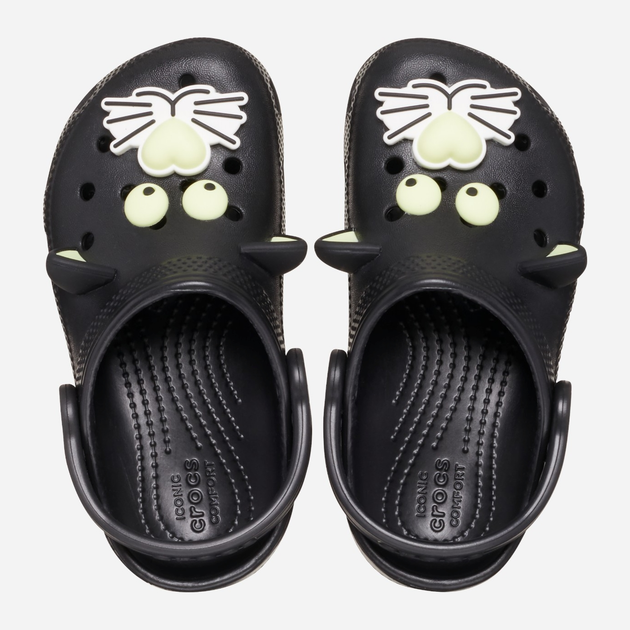 Дитячі крокси-сабо для дівчинки Crocs Classic Glow Black Cat Clog Kids T 210197-001 27-28 Чорні (196265770038) - зображення 4