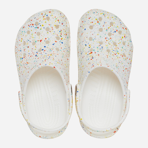 Дитячі крокси-сабо для дівчинки Crocs Classic Paint Splatter Clog Kids 210349-94S 29-30 Білі (196265775552) - зображення 4