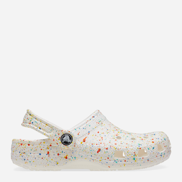 Chodaki dziecięce dla dziewczynki Crocs Classic Paint Splatter Clog Kids 210349-94S 36-37 Białe (196265775606) - obraz 1