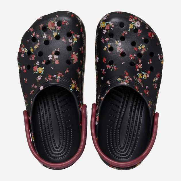 Дитячі крокси-сабо для дівчинки Crocs Classic Ditsy Floral Clog K 210354-0C4 30-31 Чорні (196265775651) - зображення 4