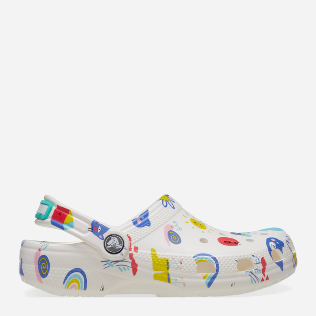 Chodaki dziecięce dla dziewczynki Crocs Classic Doodle Print Clog K 210356-94S 28-29 Białe (196265775811) - obraz 1