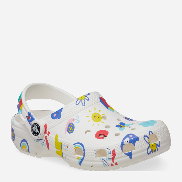 Chodaki dziecięce dla dziewczynki Crocs Classic Doodle Print Clog K 210356-94S 28-29 Białe (196265775811) - obraz 2