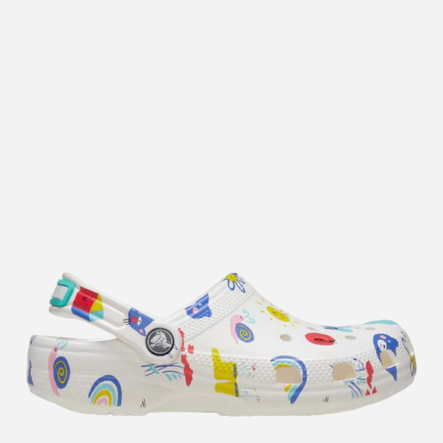 Дитячі крокси для дівчинки Crocs Classic Doodle Print Clog T 210357-94S 24-25 Білі (196265775958) - зображення 1