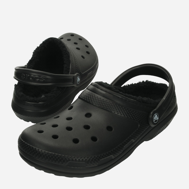 Chodaki męskie ocieplane Crocs Classic Lined Clog 203591-060 41-42 Czarne (887350811223) - obraz 2