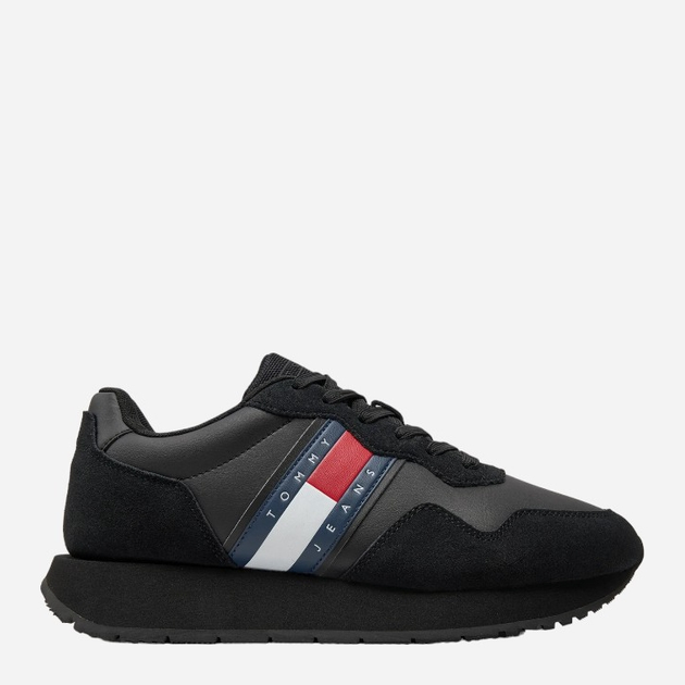 Buty sportowe męskie zamszowe do kostki Tommy Jeans EM0EM01316-BDS 44 Czarne (8720646074419) - obraz 1