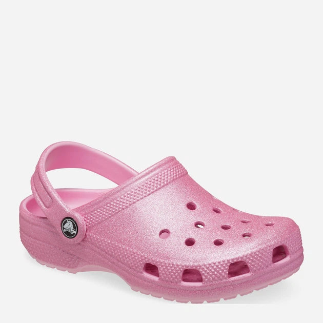 Chodaki dziecięce dla dziewczynki Crocs Classic Glitter Kids Clog T 206992-6XE 27-28 Różowe (196265650675) - obraz 2