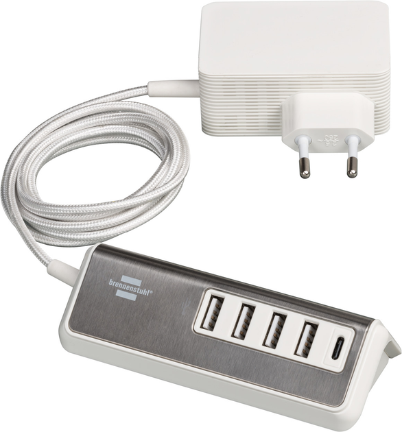 Ładowarka Brennenstuhl Estilo Multiple Port 4x USB-A 1x USB-C White (4007123672295) - obraz 7