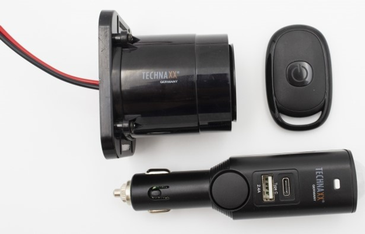 Alarm samochodowy Technaxx TX-168 do 10 m z pilotem USB Czarny (4260358124759) - obraz 3