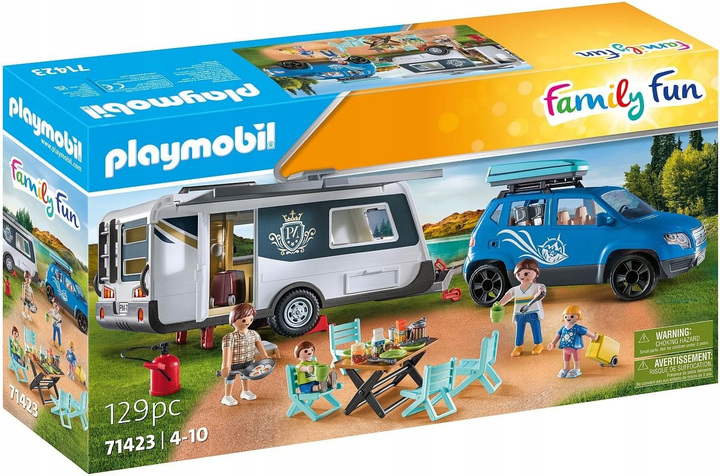 Набір фігурок Playmobil Family Fun Авто з житлом на колесах (4008789714237) - зображення 1