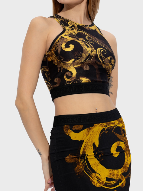 Top damski Versace Jeans Couture vjc76ham227js292g89 40 Czarny/Żółty (8052019649550) - obraz 1