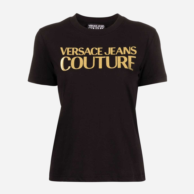 Футболка бавовняна жіноча Versace Jeans Couture vjc76haht04cj00tg89 S Чорна (8052019581331) - зображення 2