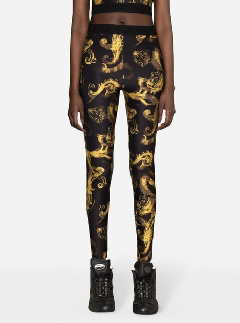 Legginsy damskie Versace Jeans Couture vjc76hac101js292g89 38 Czarny/Żółty (8052019636833) - obraz 1