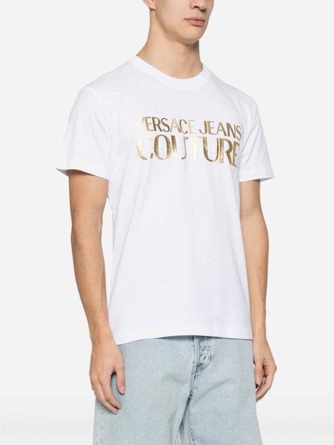 Koszulka męska bawełniana długa Versace Jeans Couture vjc76gaht00cj00tg03 2XL Biała (8052019580013) - obraz 1