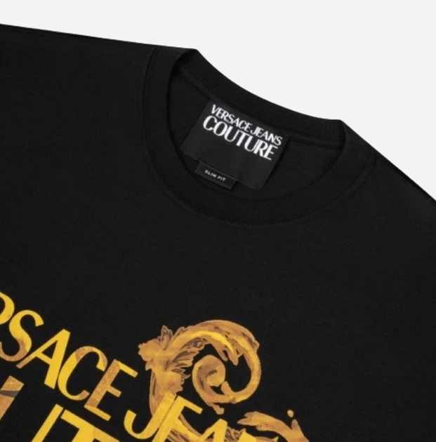 Koszulka męska bawełniana długa Versace Jeans Couture vjc76gahg00cj00gg89 XL Czarna (8052019589689) - obraz 4