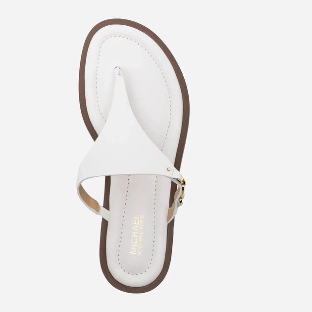 Klapki japonki damskie skórzane Michael Kors mko40s4dnfs1l-085 38 (8US) Białe (197677378379) - obraz 4