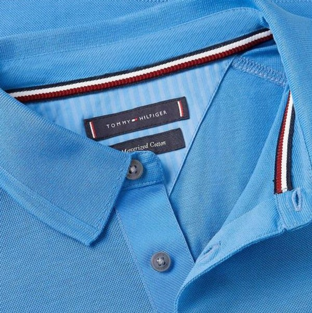 Поло довге чоловіче Tommy Hilfiger thmw0mw34747c30 2XL Блакитне (8720646517565) - зображення 3