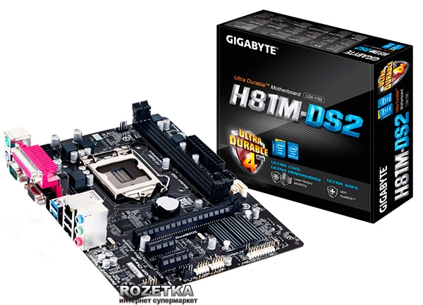 Материнская плата Gigabyte GA-H81M-DS2 (s1150, H81, PCI-Ex16