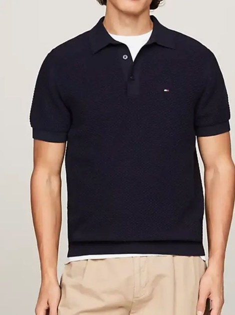 Polo męskie długie Tommy Hilfiger thmw0mw34686dw5 M Granatowe (8720646414574) - obraz 1