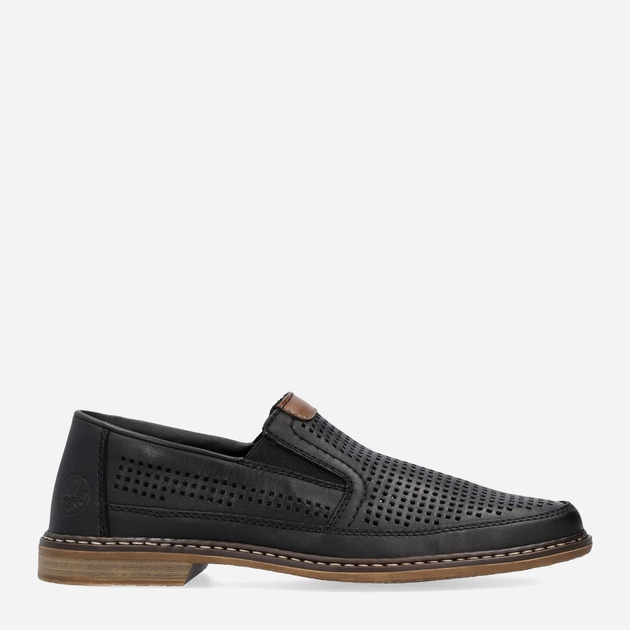 Loafersy męskie skórzane Rieker rie13459-00 41 Czarne (4061811395415) - obraz 1