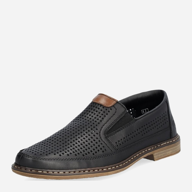 Loafersy męskie skórzane Rieker rie13459-00 43 Czarne (4061811395439) - obraz 2