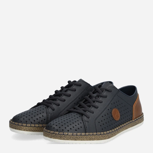 Sneakersy męskie do kostki skórzane Rieker rieb5213-15 44 Granatowe (4061811385898) - obraz 3