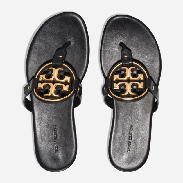 Klapki japonki damskie skórzane Tory Burch torb136593-006 36 (6US) Czarne (196133290149) - obraz 2