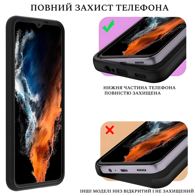 Чохол Silicone case Camera Protective Samsung A51 (03) чорний Black - зображення 4