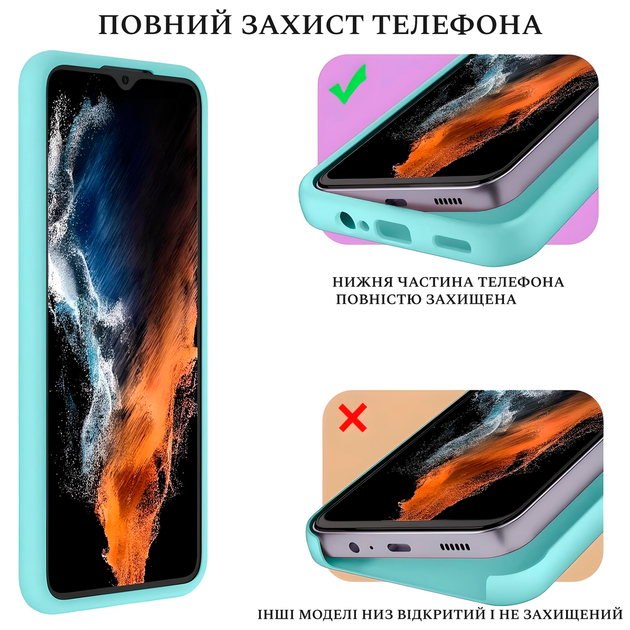 Чохол Silicone case Camera Protective для Samsung A71 (11) блакитний Lilac Cream - зображення 4