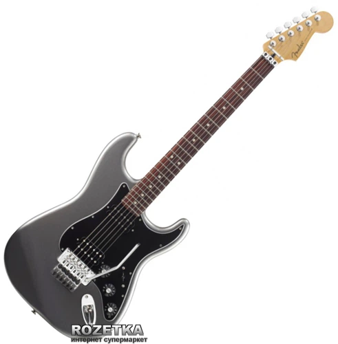 ギター Fender Black and Chrome HH stracaster Электрогитара Fender Blacktop Stratocaster HH Floyd Rose Titanium
