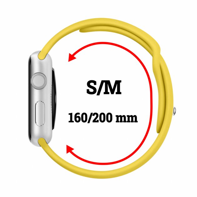 Силіконовий спортивний ремінець Fruct Sport Band для Apple Watch 42/44/45/46/49 mm (S/M) (16-20 см) Yellow - зображення 2