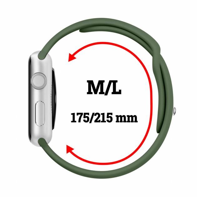 Силиконовый спортивный ремешок Fruct Sport Band для Apple Watch 38/40/41/42 mm (M/L) (17.5-21.5 см) Army Green - Фото 2 Силиконовый спортивный ремешок Fruct Sport Band для Apple Watch 38/40/41/42 mm (M/L) (17.5-21.5 см) Army Green - изображение 2
