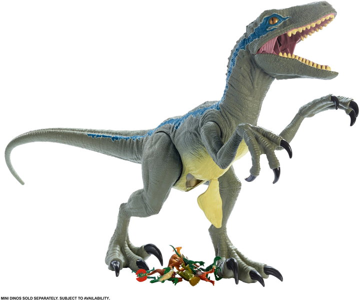 Figurka dinozaura Mattel Jurassic World Riesendino Velociraptor Blue 45 cm (0887961734737) - obraz 4